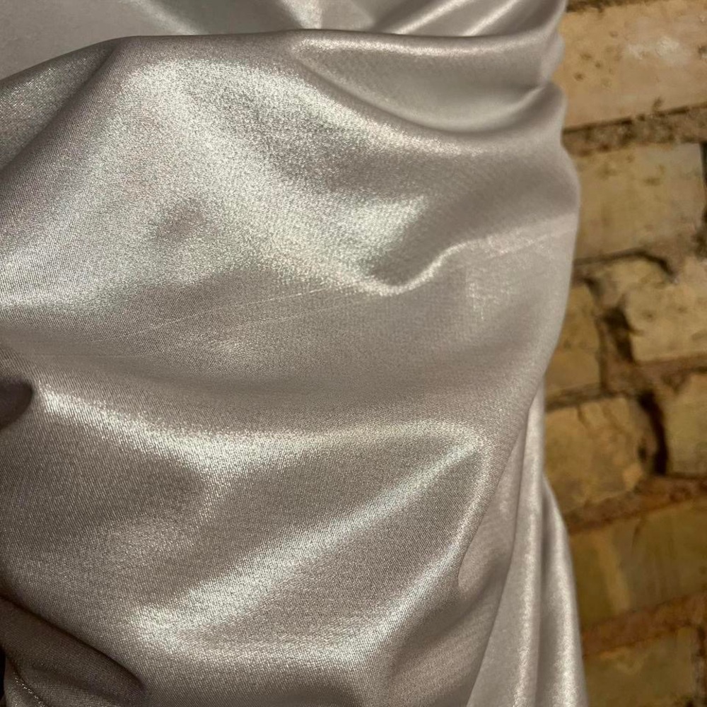 One-Shoulder Silver Ruched Top - Picture 5 of 6
